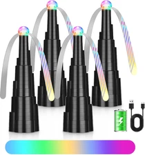 4-Pack Rechargeable Tabletop Bug Fans – Soft Holographic Blades for Indoor & Out