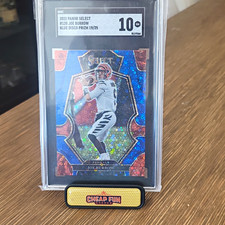 Panini 2022 Select Premier Level Joe Burrow #120 Blue Disco Prizm /25 SGC 10