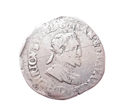 HENRI IV 1/2 franc 1594 D - Photo 1/2
