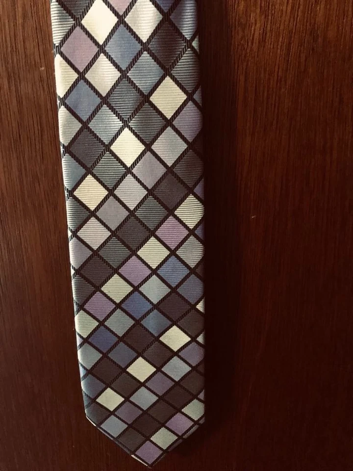 Corbata Alexander Julian Colores Hombre Púrpura/Gris/Lavanda 58"L X 3"W Foto 4 de 4