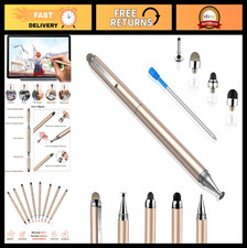 4-in-1 Touch Screen Stylus Pen - High Sensitivity Disc, Rubber  Fiber Tips - Un