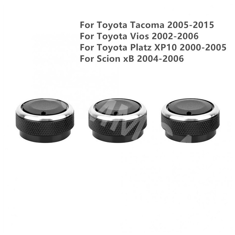 Car Air Conditioning Switch Control Knobs Fit For Toyota Tacoma 2005-2015 3Pcs