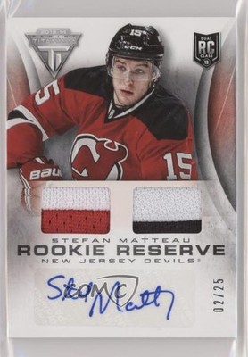 2013-14 Titanium Rookie Reserve Material Prime 2/25 Stefan Matteau Auto RC z1b