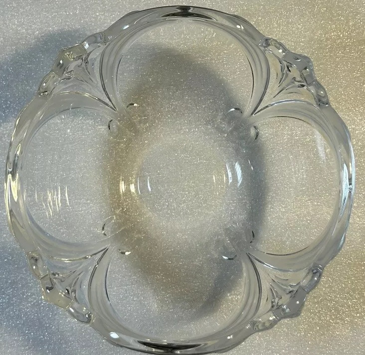 Mikasa French Bouquet Bowl Clear Tulips Frosted Etched 5.5in Glass Dish Vintage