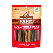 Natural Farm Peanut Butter Collagen Dog Dental Chews 3-5" 10-Pack