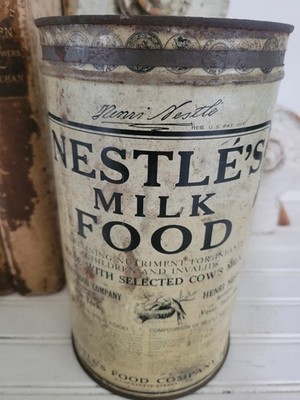 RARE late 1800s Early 1900s American Nestle Milk Food Can Henri NESTLE' NEW YORK