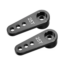 2 Pack RC Products 25T Aluminum Servo Horn for RC Model Black