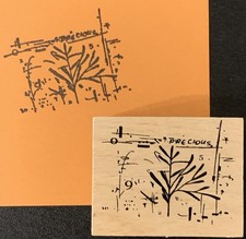 Craft Stamp Vintage Botanical Floral Script Journal Art Precious