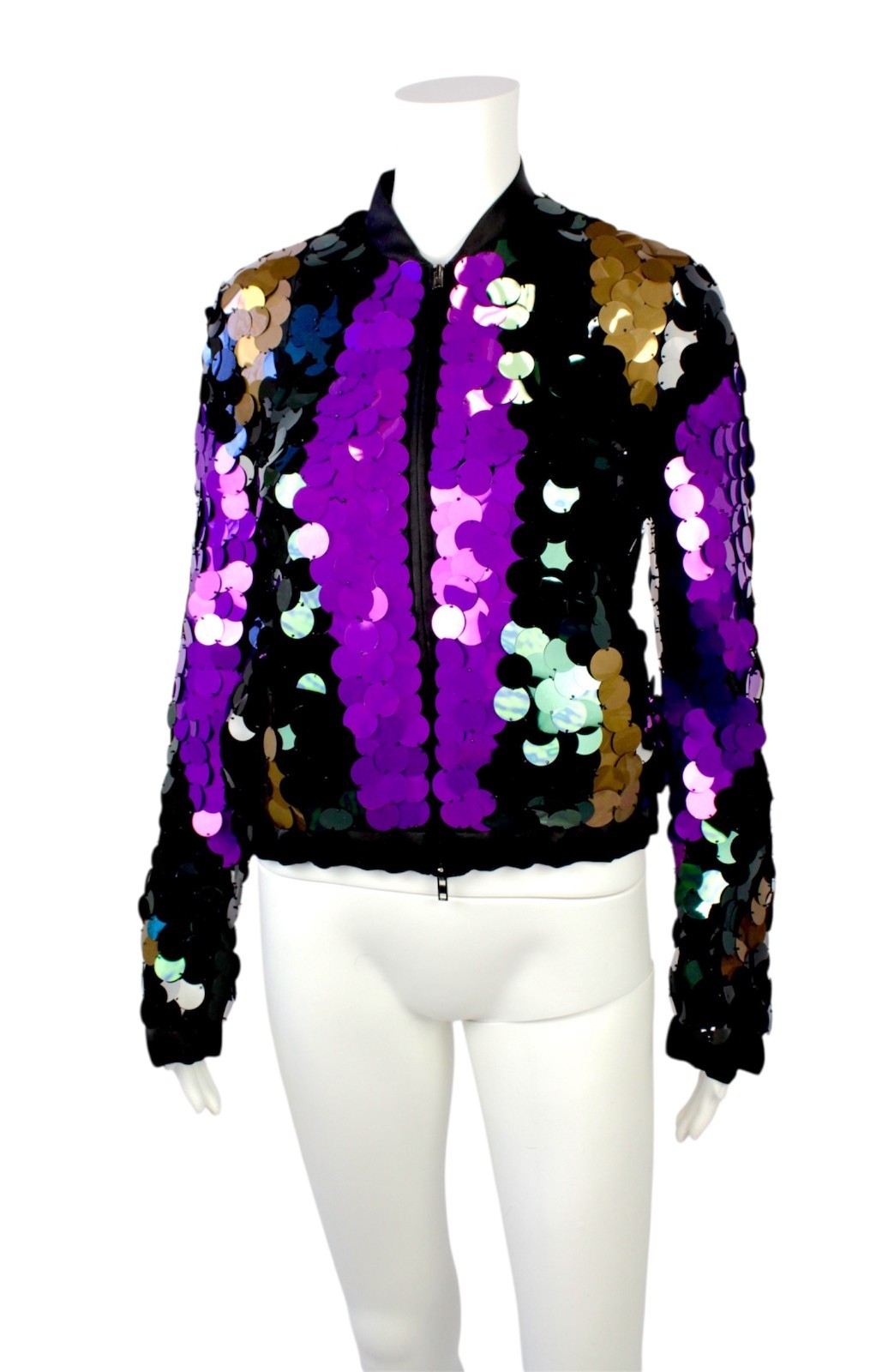 SPECTACULAR VINTAGE 2008  MIU MIU BY PRADA PALETTES SEQUIN  BOMBER JACKET NOS image 2