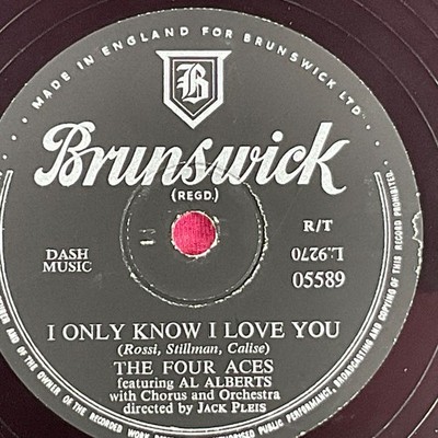 The Four Aces, a Woman in Love/I Only Know I Love You 78 RPM Single Record
