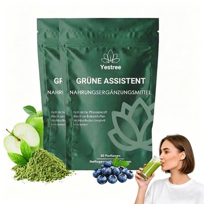 Grünes Superfood Pulver mit Matcha 200g - Natürliches Pflanzenpulver für Alltag