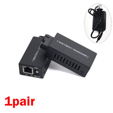 1Pair Fiber Media Converter Gigabit 100/1000Mbps 20Km SC to RJ45 With Sockets