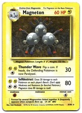 Magneton 9/102 Holo Rare Base Set Unlimited Pokemon HP DMG