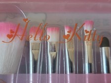 Hello Kitty Makeup Brush Set 7-Piece Cosmetic Case Application Tools New Sealed