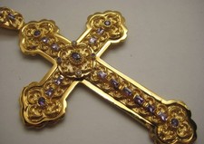 Croce pettorale per vescovi e sacerdoti - placcata oro su ottone - 370