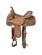 Silver Royal Western Saddle Serape Deep Seat Barrel 16 Brown SR161