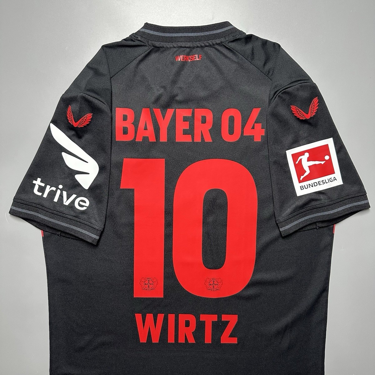 BAYER LEVERKUSEN CASTORE 2023/2024 FOOTBALL HOME JERSEY #10 WIRTZ