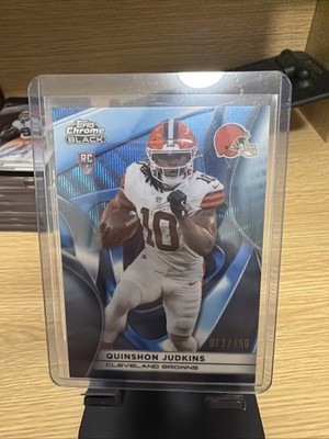 QUINSHON JUDKINS 2025 TOPPS CHROME BLACK ROOKIE BLUE WAVE REFRACTOR /150 Q5849
