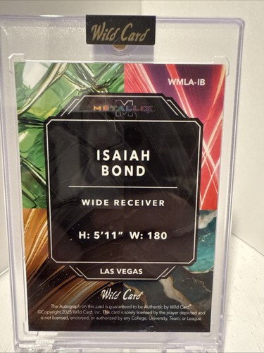 Isaiah Bond Auto 1/1 - 2025 Wild Card Metallix Rainbow - Picture 2 of 2