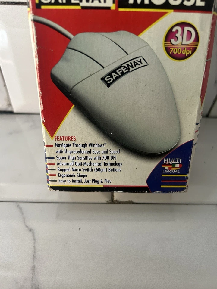 Safeway Mouse White Wired PS/2 3-Button Scroll Wheel - Image 2 of 4