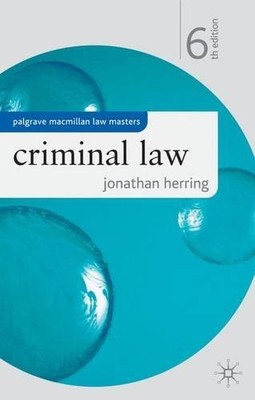 Criminal Law (Palgrave Macmillan Law Masters),Jonathan Herring- 