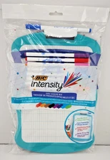 Bic Dry Erase Lapboard Double Sided Board with Lines for Kids+9 Markers 2 Sided