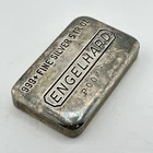VINTAGE ENGELHARD 5 oz .999 Fine Silver Poured Bullion Bar
