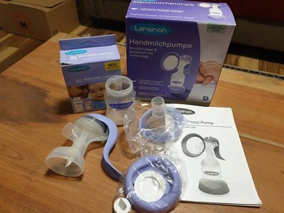 Handmilchpumpe von Lansinoh + 12St. Muttermilchbeutel