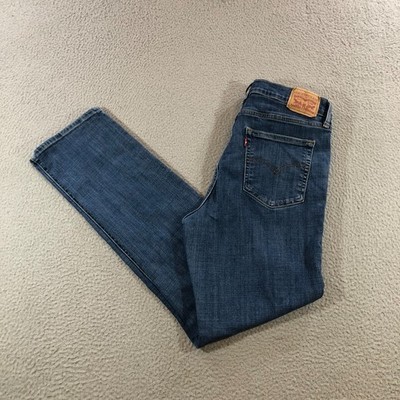 levis 724 pants womens tag 32x32 blue denim high rise straight fits (30x30)