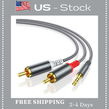 RCA to 3.5mm AUX Cable, 6.6 Feet 3.5 mm 1/8 to RCA 2-Male Headphone Jack Adapt