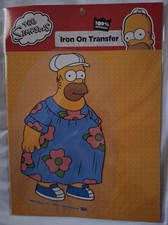 HOMER SIMPSON in HAWAIIAN MUU-MUU DRESS IRON ON TRANSFER - LOOK!