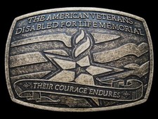 KJ19115 NICE 2007 AMERICAN VETERANS DISABLED FOR LIFE MEMORIAL BELT BUCKLE