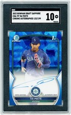 Tai Peete Seattle Mariners Signed 2023 Bowman Chrome #CDA-TP 132/199 SGC 10 Card