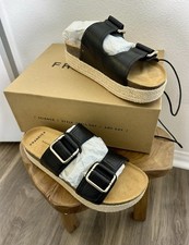 Image of Frankie4 Bennett Platform Espadrille Sandals NEW w Box Womens 10 Black Leather