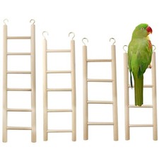 GXXMEI 4PCS Bird Toys - Wooden Ladder Climbing Toys for Parakeets, Parrots, C...