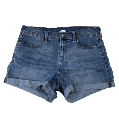 Old Navy High Rise Denim Shorts 10 (W32 Inseam 3) Blue Cuffed Stretch Womens