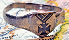 Patriotischer Silberring Silber Punze EK Eiserne Kreuz Band Motiv 800 Silber