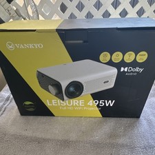 VANKYO Leisure 495W Full HD 1080P WiFi LCD Projector Dolby Audio USB HDMI White