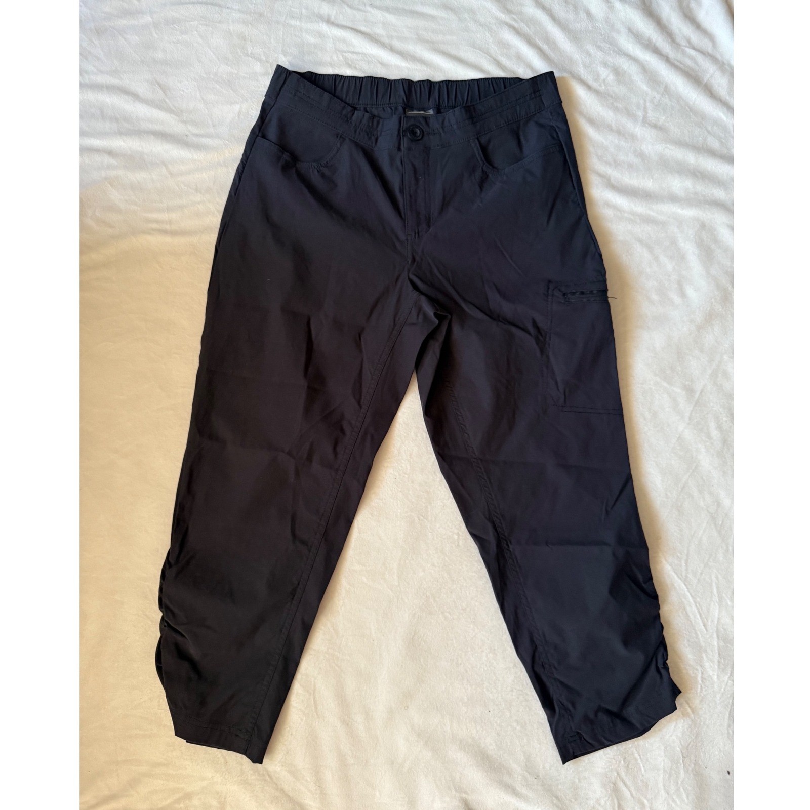 Eddie Bauer Womens Black Cargo Capri Pants Size Small