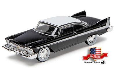 #ad NEW Denver Diecast Menards Black w White Trim 1958 Plymouth Fury 1 48 Scale NIB $11.79