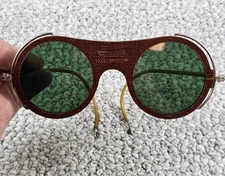 Vintage Willson Fibre Spec # 30 Steampunk Flat Goggles Safety Welding Sunglasses