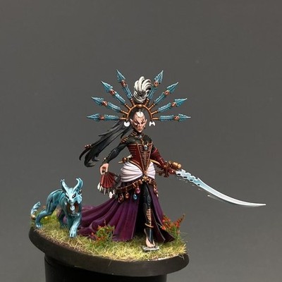 Painted Aeldari Yvraine Warhammer 40k Tabletop Collectible Miniature Commission