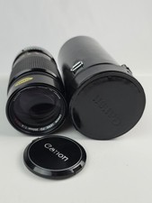 Vintage Canon Lens FD 200mm 1:4 Camera Lens w/ Case both Caps VG cond