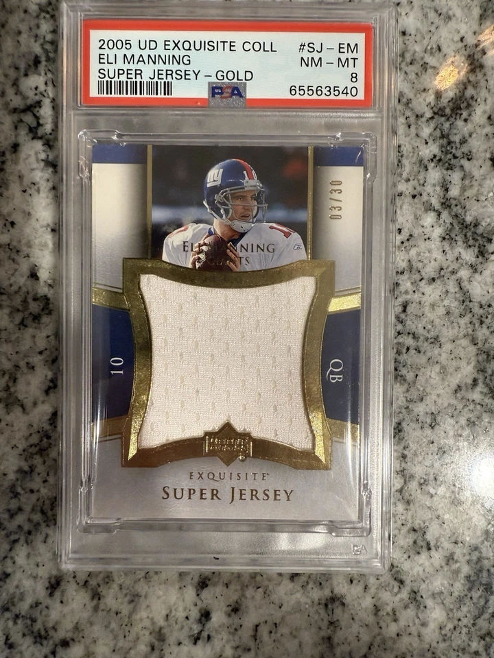 2005 2006 2007 Upper Deck Exquisite collection patch ELI MANNING GOLD Lot PSA - Image 3 of 4