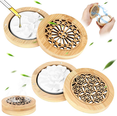 Duftstein für ätherische Öle - 2 Stück, klein, mit Holzkiste, Aromatherapie