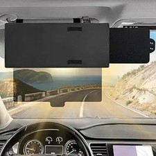 Car Sun Visor Extension with PC Lens and Side Sunshade, Anti-Glare Dark Brown