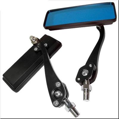 MOTORCYCLE 10MM 8MM CLOCKWISE REAR BLUE MIRROR BLACK COLOR | eBay