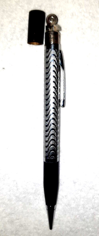 "Haas Pattern Works*Galion, Ohio" Designed Chrome & Black LIGHTER/WORKING PENCIL