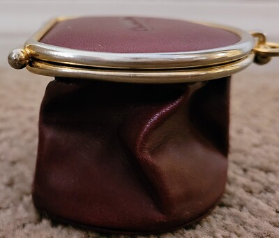 AUTH CHRISTIAN DIOR VINTAGE EXPANDABLE LEATHER COIN PURSE PREOWNED