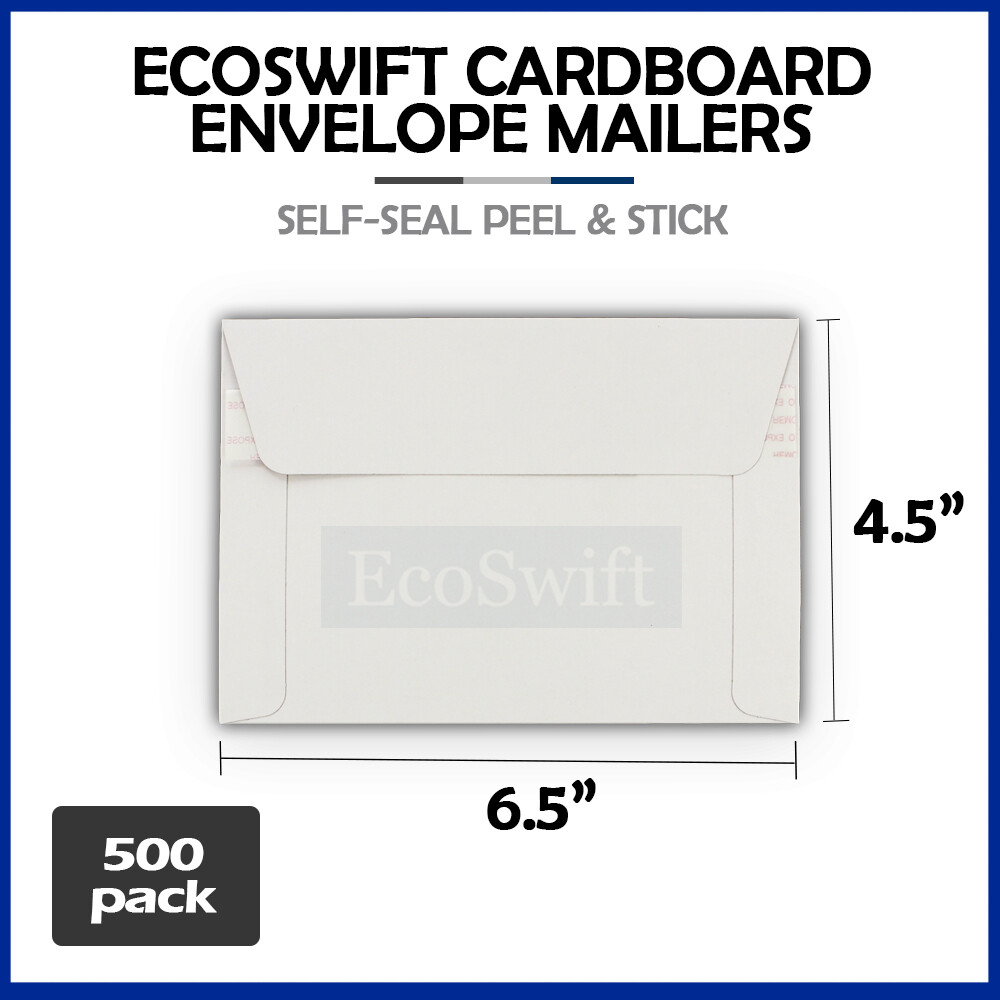 500 - 6.5 x 4.5 ECOSWIFT RIGID PHOTO SHIPPING FLATS CARDBOARD ENVELOPE MAILERS